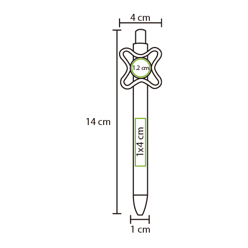 Bolígrafo de plástico Spinner.