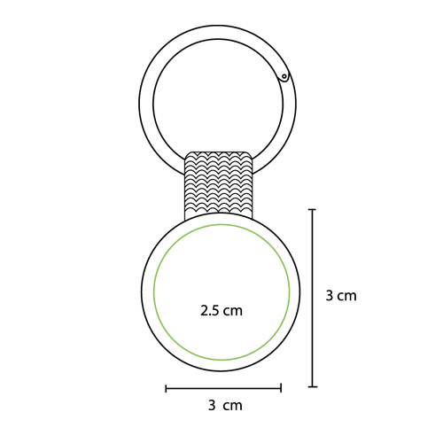 Llavero redondo metálico.