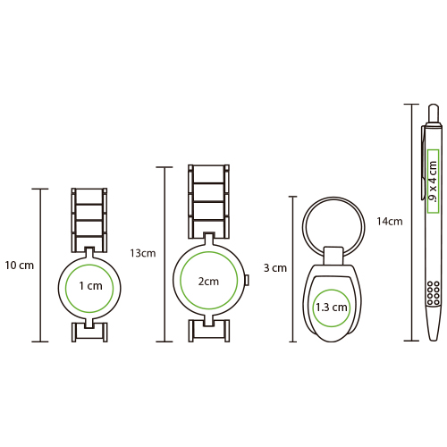 Set con reloj, llavero y bolígrafo.