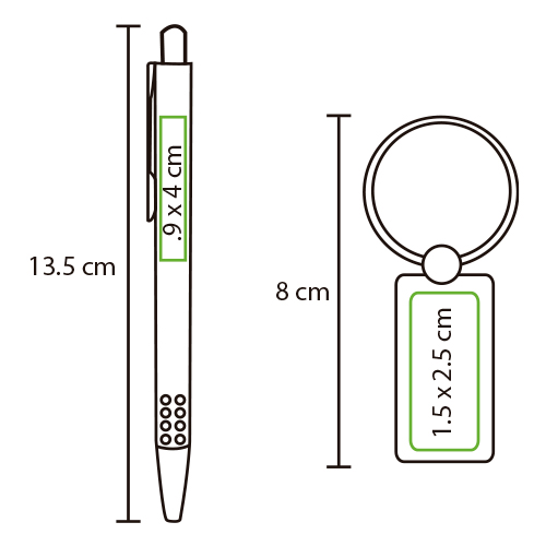 Set de llavero con bolígrafo.